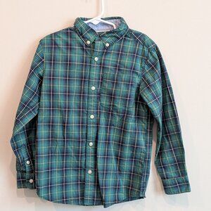 Carters Green and Navy Plaid Button Down Shirt Size 6